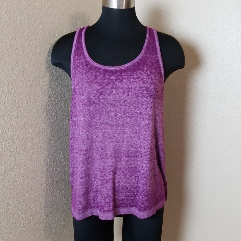 Free People Purple Criss Cross Bank Tank Top